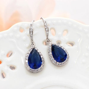Blue Bridal Jewelry Sapphire Blue Bracelet Something Blue - Etsy