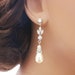 Swarovski pearl earrings, wedding drop earrings, teardrop earrings, pearl bridal earrings, bridesmaid earrings, wedding jewelry, bridesmaid 