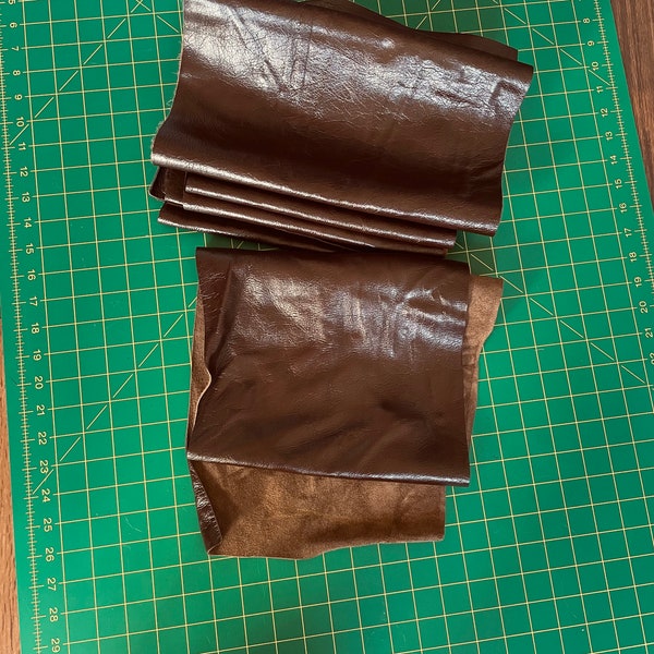 Large leather scraps, lot of 6