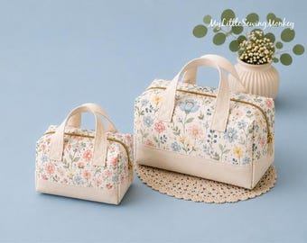 Molde em PDF para costura de mini bolsa de viagem - 2 tamanhos