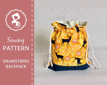Kordelzug Rucksack Schnittmuster - Anfänger DIY Projekt (PDF-Muster)
