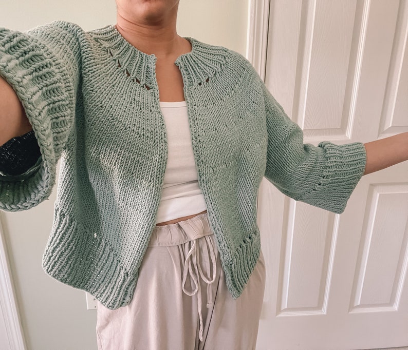 Knit Yoke Cardigan Pattern Yearround Cardigan Pattern Pdf Etsy