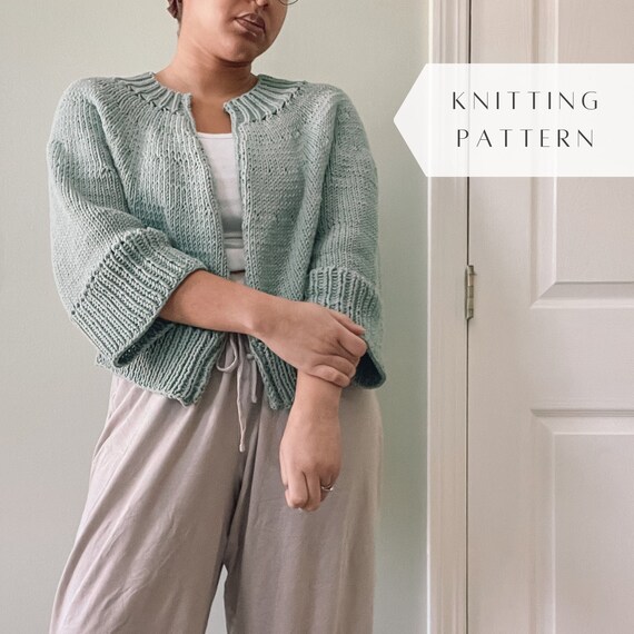 Knit Yoke Cardigan Pattern Year-round 