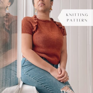 Knitting Pattern | Knit raglan tee pattern | Raglan with ruffle pattern | knit sweater pattern