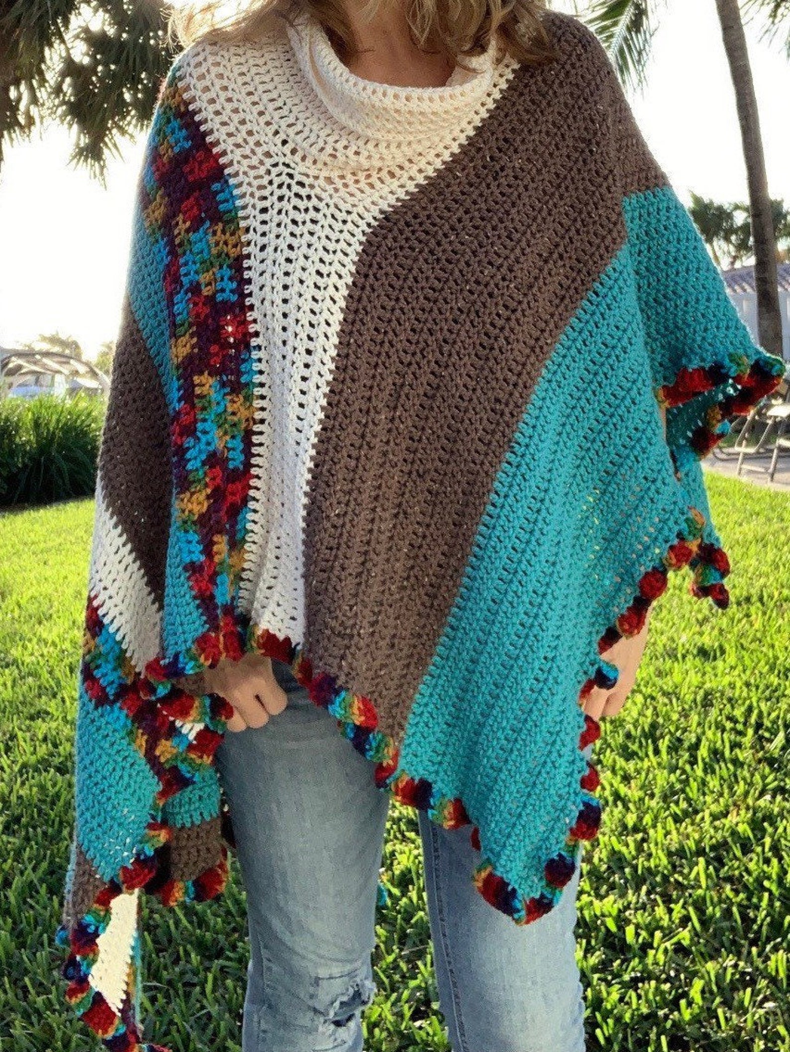 Comfy Poncho Blanket Poncho Boho Poncho Comfy Top Hippie Etsy