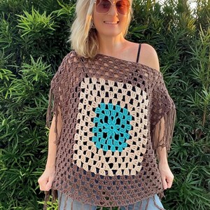 Flower Child Poncho, Crochet Pattern, Boho Poncho, Boho Crochet Pattern, Boho Pattern, Hippie Crochet, Hippie Clothing, Bohemian Top, Summer image 3