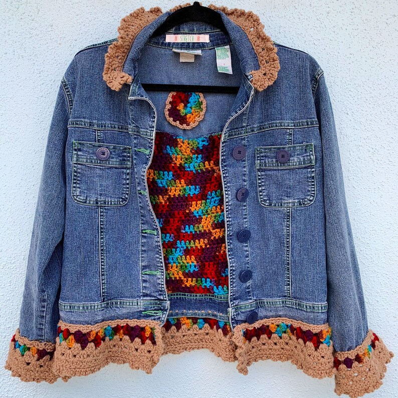 Upcycled Denim Jacket Upcycled Denim Womens Upcycled Etsy