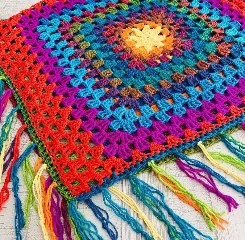 Flower Child Poncho, Crochet Pattern, Boho Poncho, Boho Crochet Pattern, Boho Pattern, Hippie Crochet, Hippie Clothing, Bohemian Top, Summer image 6
