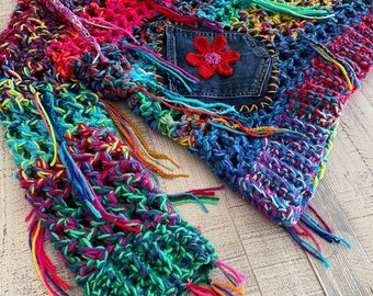 Wzór na sweter szydełkowy: Kolorowy wzór boho (wzór PDF)