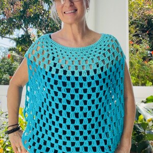 Crochet Poncho Pattern, Easy Crochet Pattern, Spring Poncho, Boho Poncho, Summer Crochet, DIY Top image 2