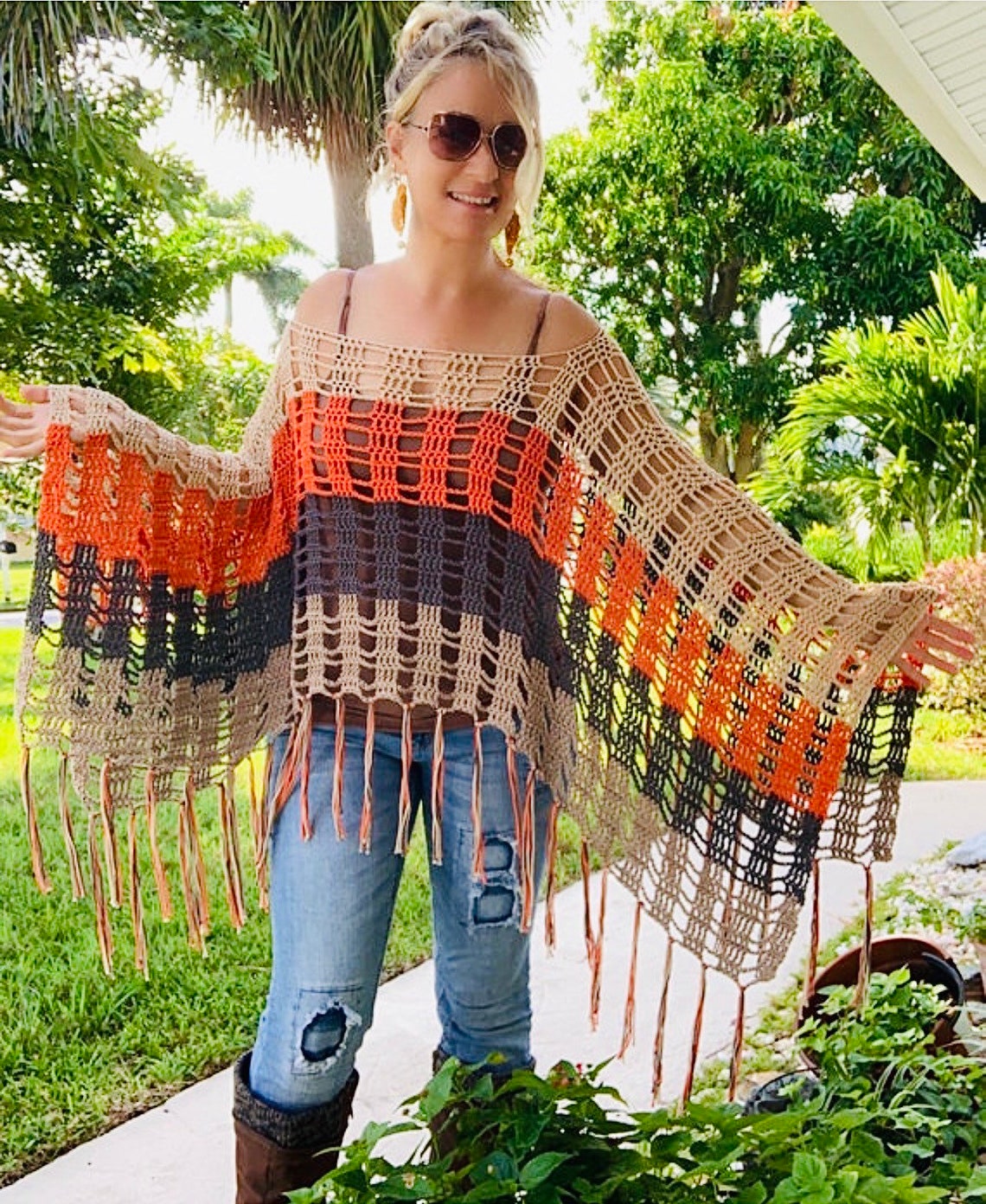 Boho Poncho Pattern Poncho Crochet Pattern Boho Crochet - Etsy