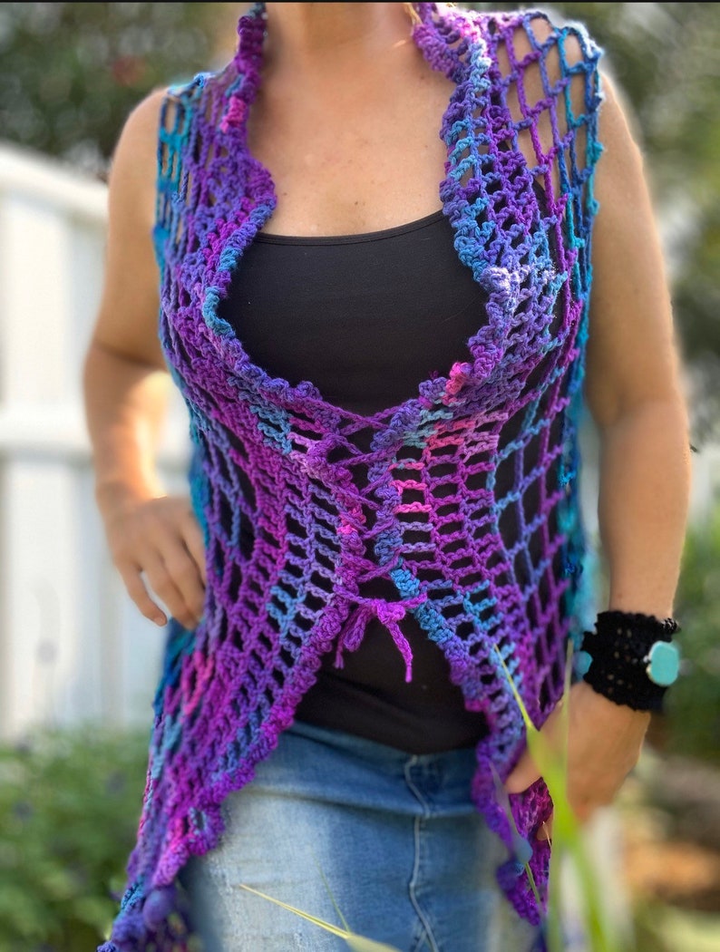 Boho Crochet Vest Pattern, Boho Crochet Pattern, Boho Pattern, Boho Vest, Hippie Vest Pattern, Crochet Boho Vest Pattern, Bohemian Vest image 2