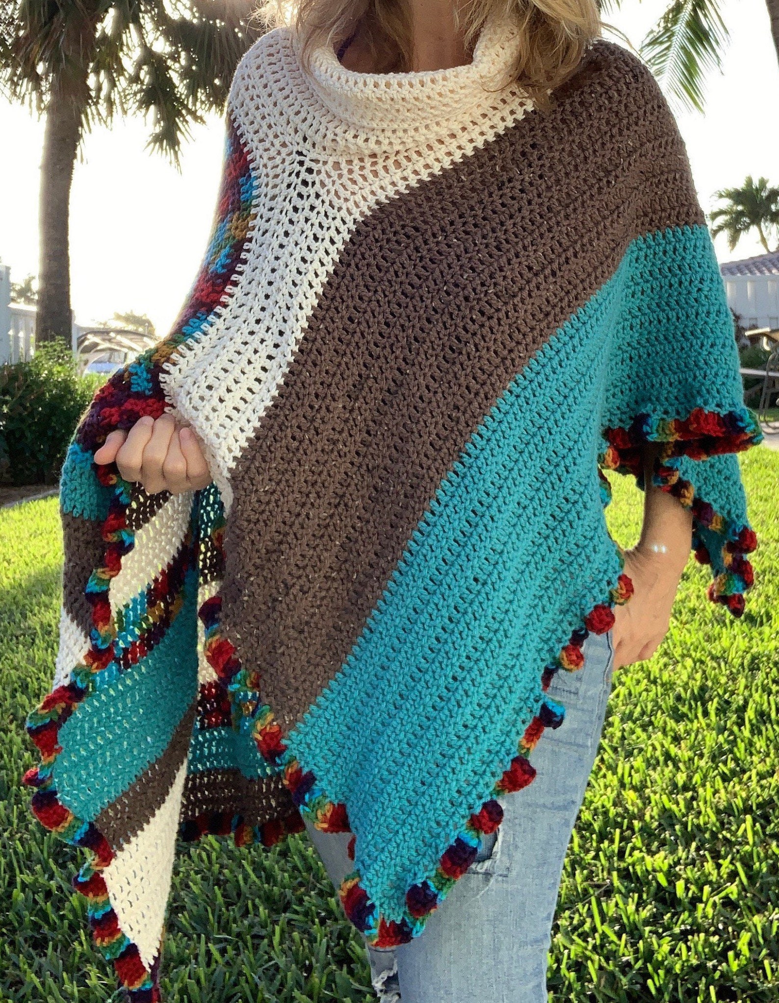Comfy Poncho Blanket Poncho Boho Poncho Comfy Top Hippie Etsy