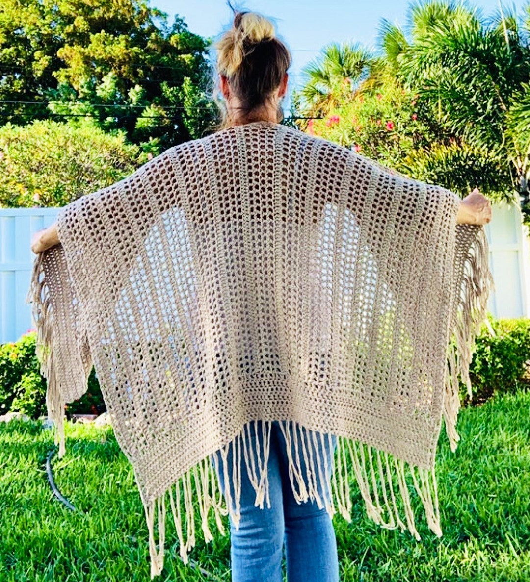 Free Ruana Wrap Pattern Crochet Ruana Wrap Pattern: Easy Boho Poncho (PDF Pattern) - Etsy