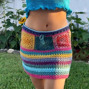 Patrón de minifalda de crochet, patrón de crochet para mujer, falda de crochet boho, patrón boho, patrón de crochet boho, minifalda boho, crochet boho