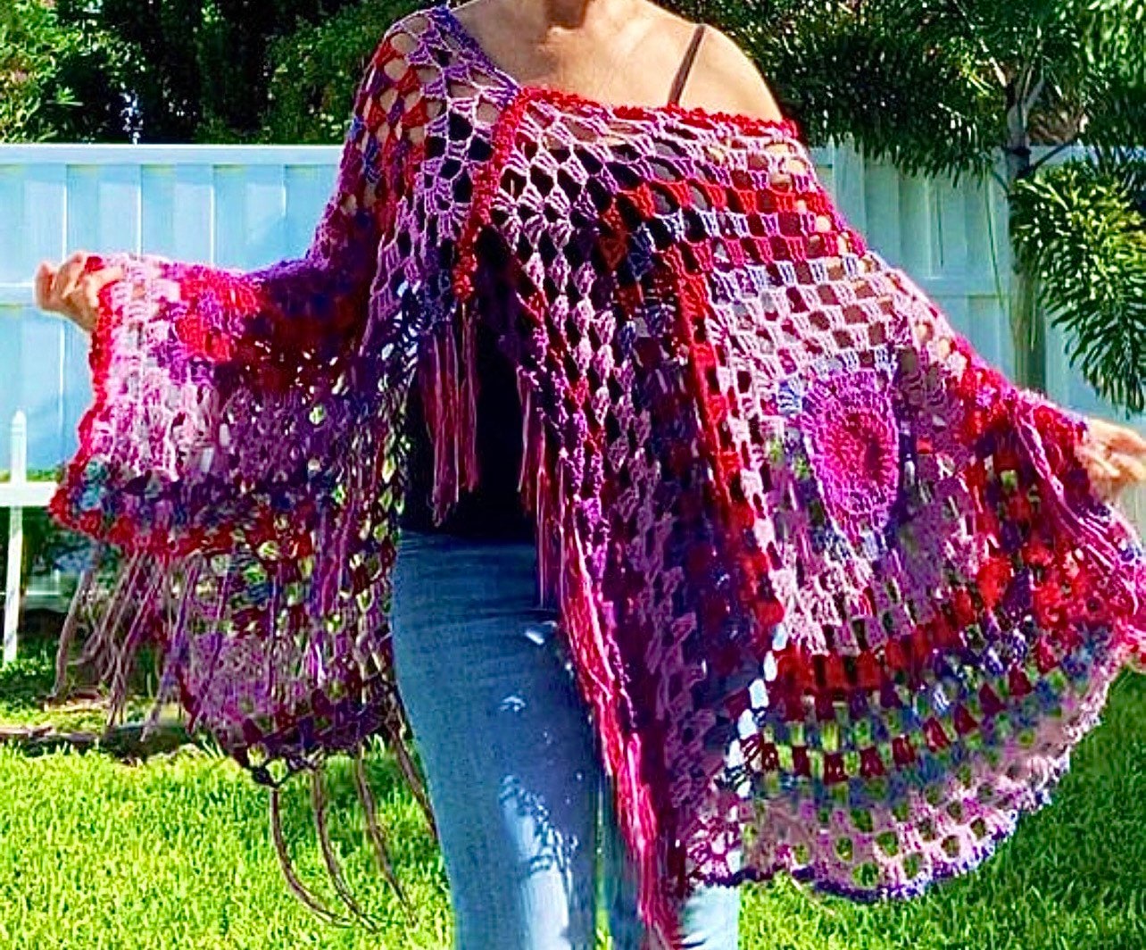 Hippie Crochet Pattern, Boho Crochet Pattern, Crochet Poncho Pattern, Easy  Crochet Pattern, Boho Top, Hippie Top, Hippie Poncho, Crochet Top 