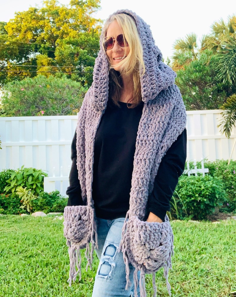 hooded pocket shawl