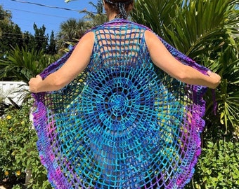 Boho Hippie Kreis Weste Häkelanleitung (PDF-Muster)