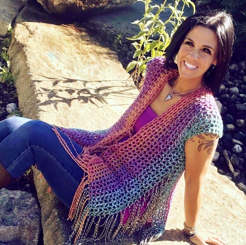 Vest Crochet Pattern Boho Crochet Pattern Fringe Vest Easy Etsy Canada