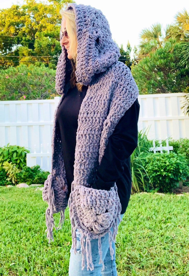 hooded pocket shawl