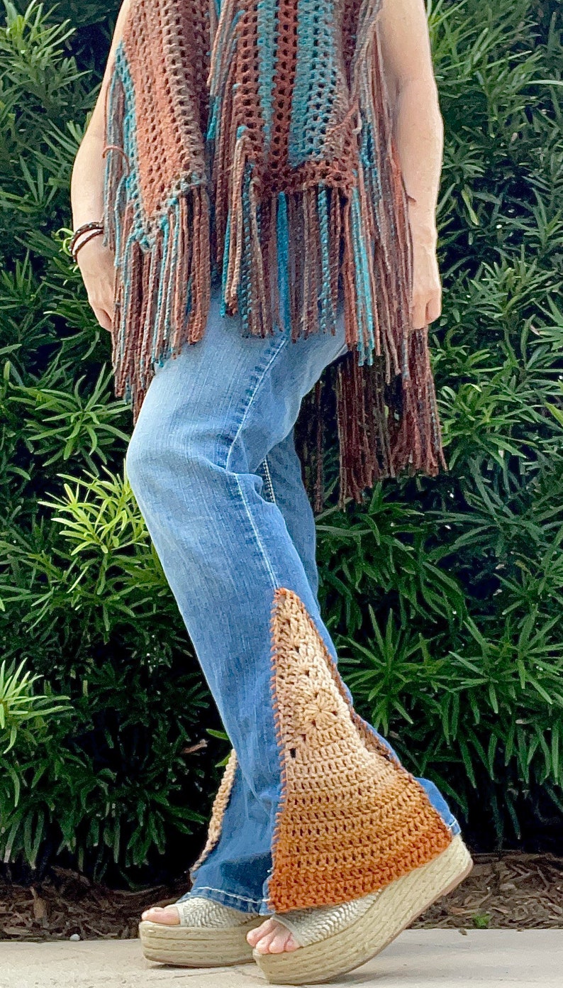 Boho Bell Bottoms, Bell Bottoms Pattern, Boho Crochet Pattern, Hippie Bell Bottoms Pattern, Boho Pattern, Hippie Crochet Pattern, Boho Pants image 5