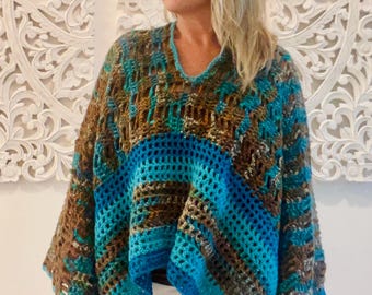 Patroon bohohaakponcho: eenvoudig one size (pdf-patroon)