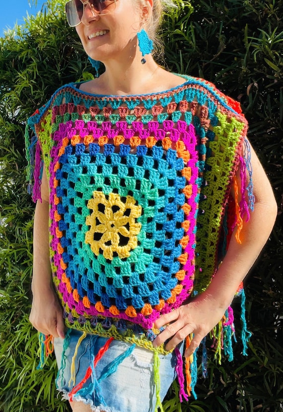 Poncho Crochet Pattern, Boho Crochet Pattern, Easy Crochet Pattern