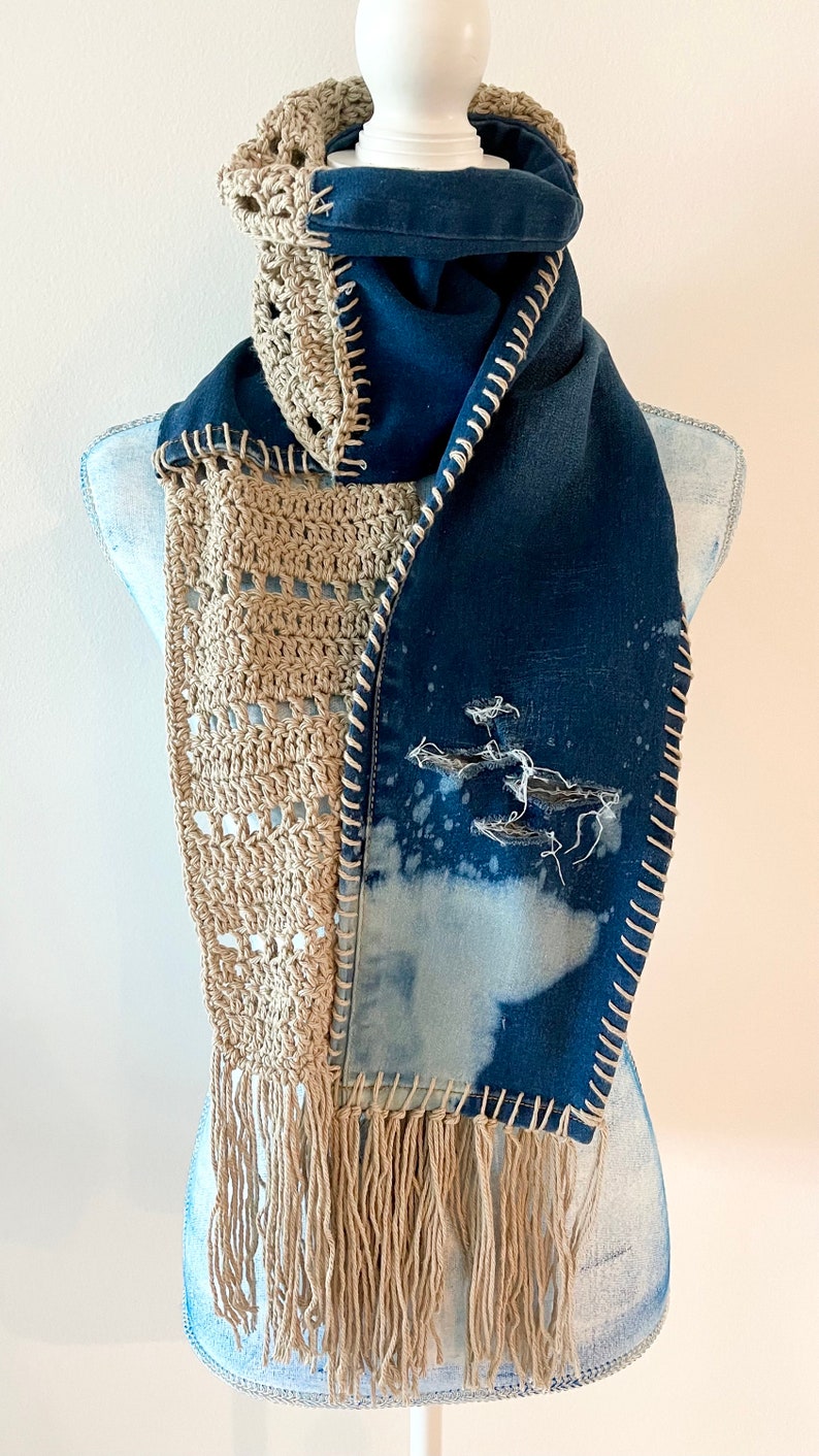 Upcycled Denim Scarf image 1