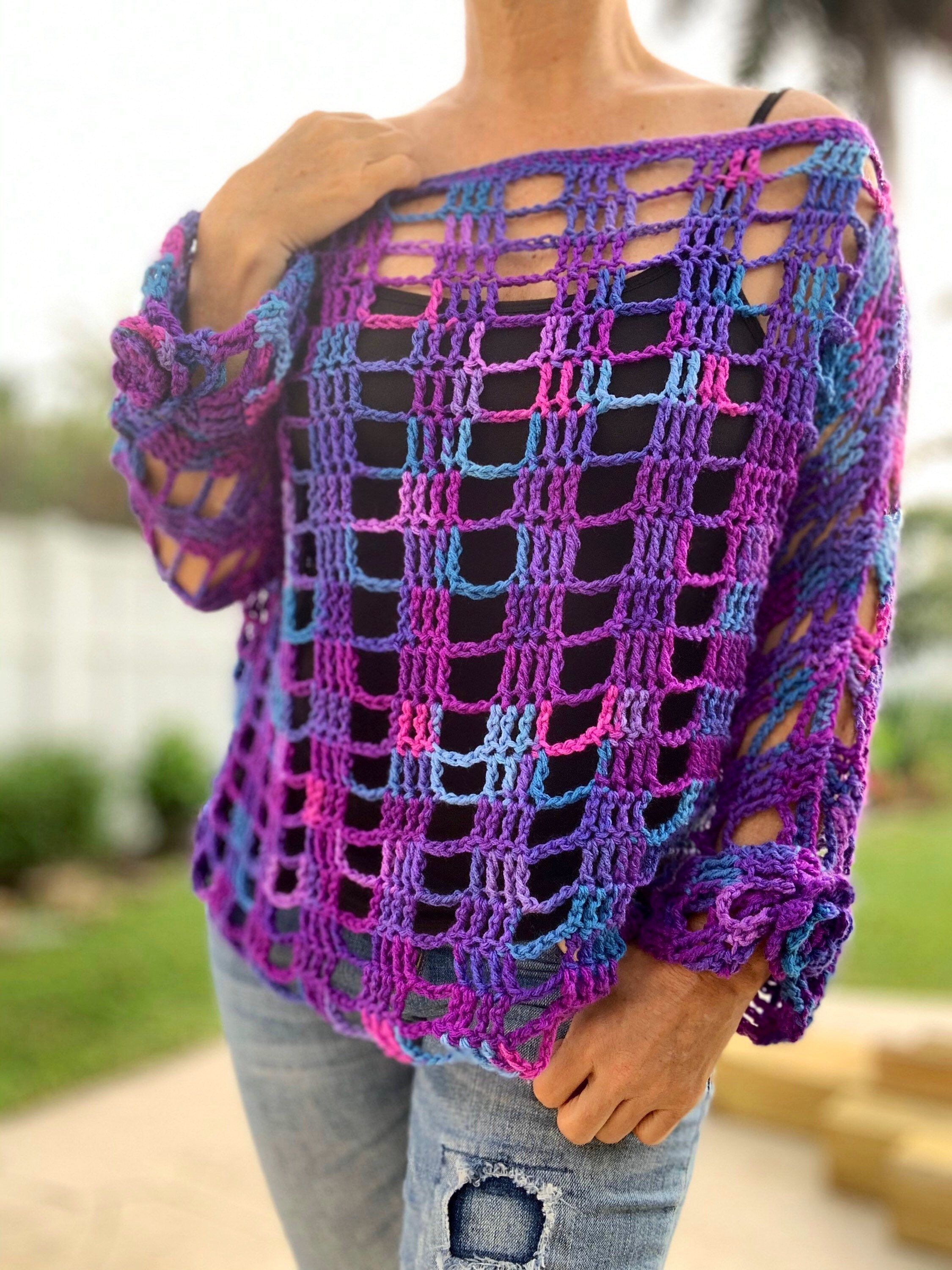 Purple Crochet Top Purple Top Purple Boho Top Spring Top. | Etsy