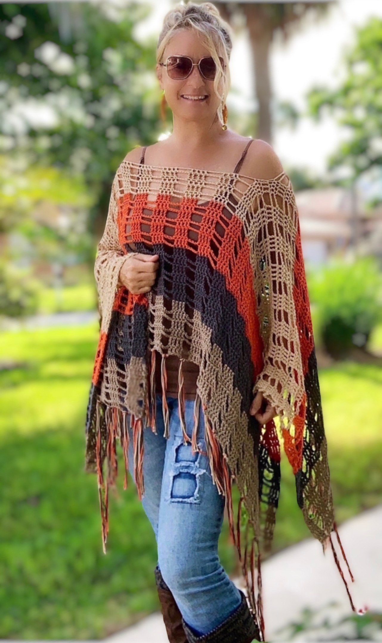 Boho Poncho Pattern Poncho Crochet Pattern Boho Crochet - Etsy