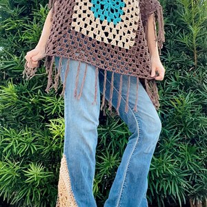 Flower Child Poncho, Crochet Pattern, Boho Poncho, Boho Crochet Pattern, Boho Pattern, Hippie Crochet, Hippie Clothing, Bohemian Top, Summer image 5