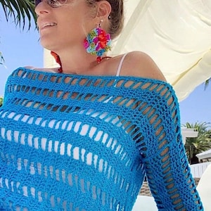 Crochet Boho Top Pattern, Caribbean Breeze, Easy Mesh (PDF Pattern)