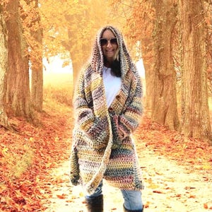 Boho Hooded Crochet Coat Pattern: LM Woodland Dreams (PDF Pattern)