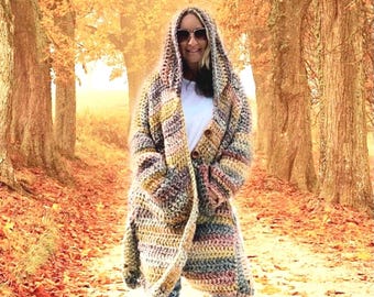 Boho Häkelmantel mit Kapuze Anleitung: LM Woodland Dreams (PDF Pattern)