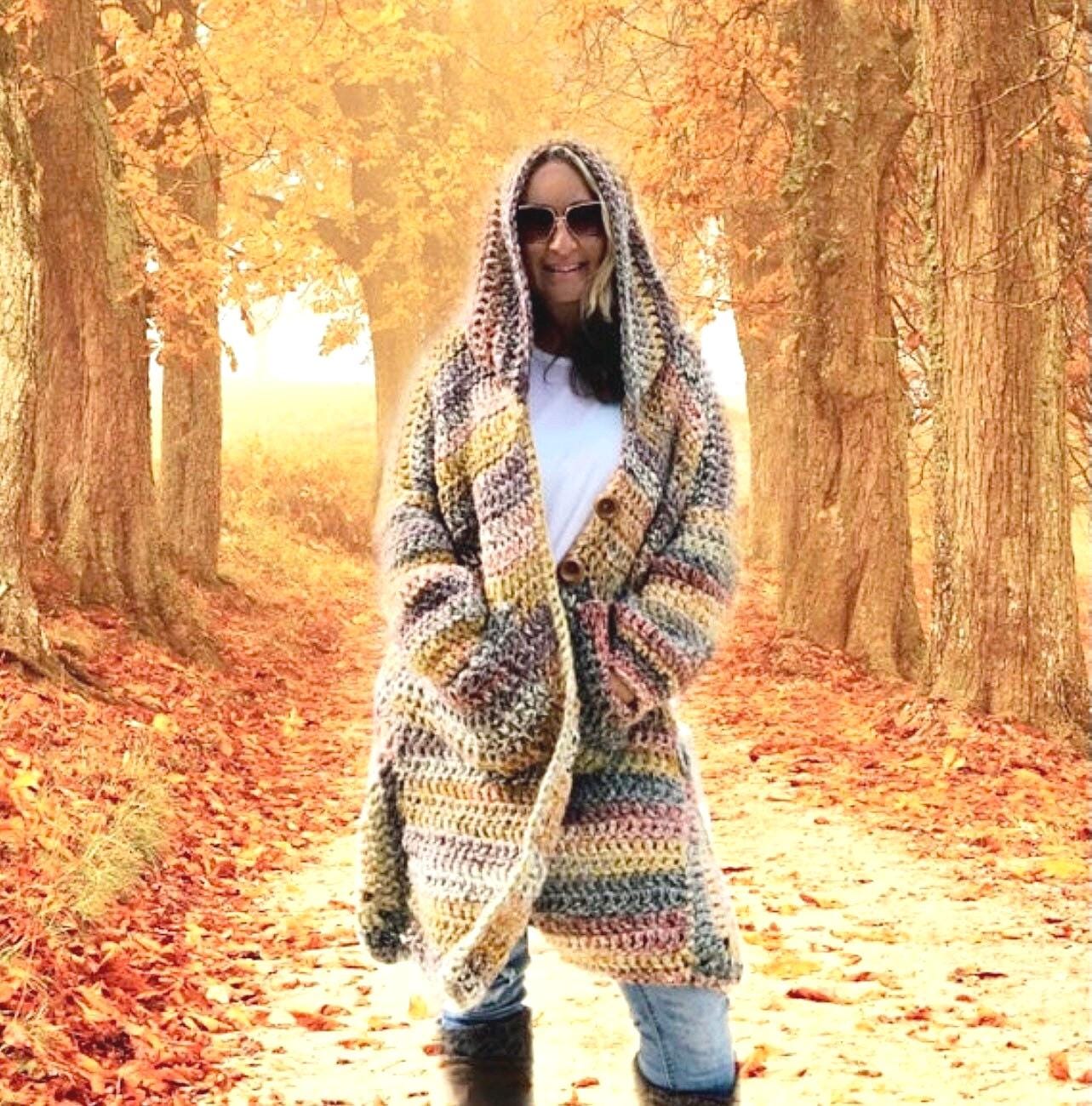 Boho Hooded Crochet Coat Pattern: LM Woodland Dreams (PDF Pattern
