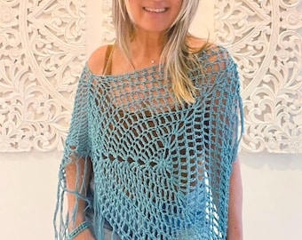 Boho Crochet Poncho Pattern: Easy Summer Cover-Up (Digital Download)