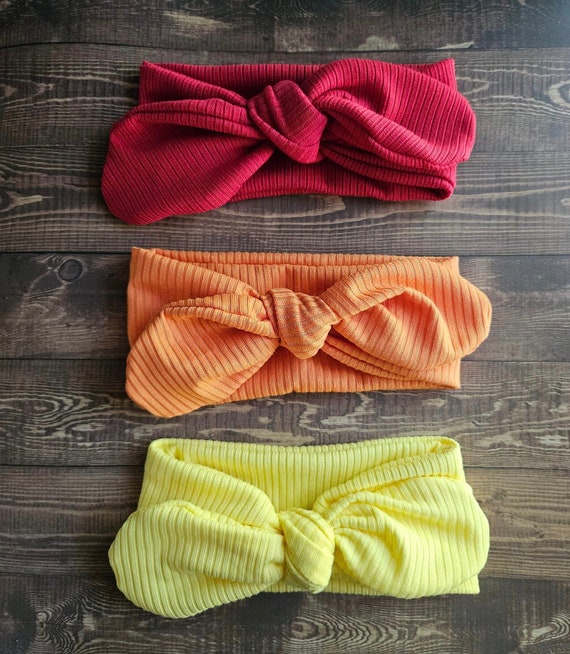 Baby head wrap, Red, Orange, Yellow, Baby Turban, Adult head wrap, Baby  girl bows, Baby handmade gifted, Toddler Bows, Hand Tied