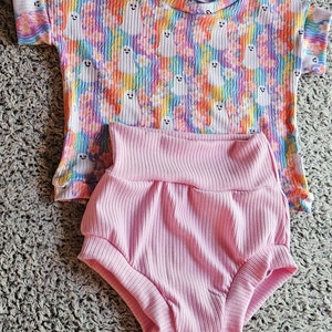 Handmade Baby Lounge Set: Rainbow Ghosts, Pink Bummies