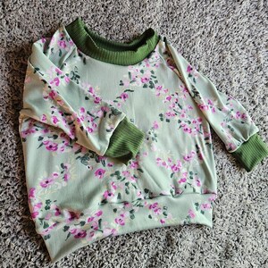 Floral Raglan Baby Shirt: Handmade Long Sleeve Tee