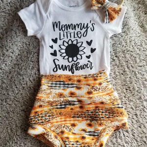 High Waisted Bummies, Bummies Shorts, Baby outfit, Baby Girl, Sunflowers, Mothers day, Floral,, Baby gift, ready to ship, handmade