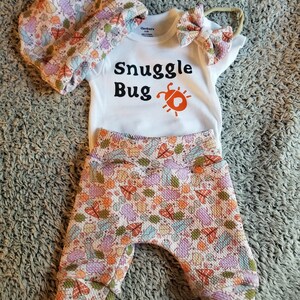 Baby outfit, Baggy Jogger pants, Bugs, Snuggle Bug, Bug lover, Butterfly, Beetles, baby outfit, baby shower gift, ready to ship, handmade