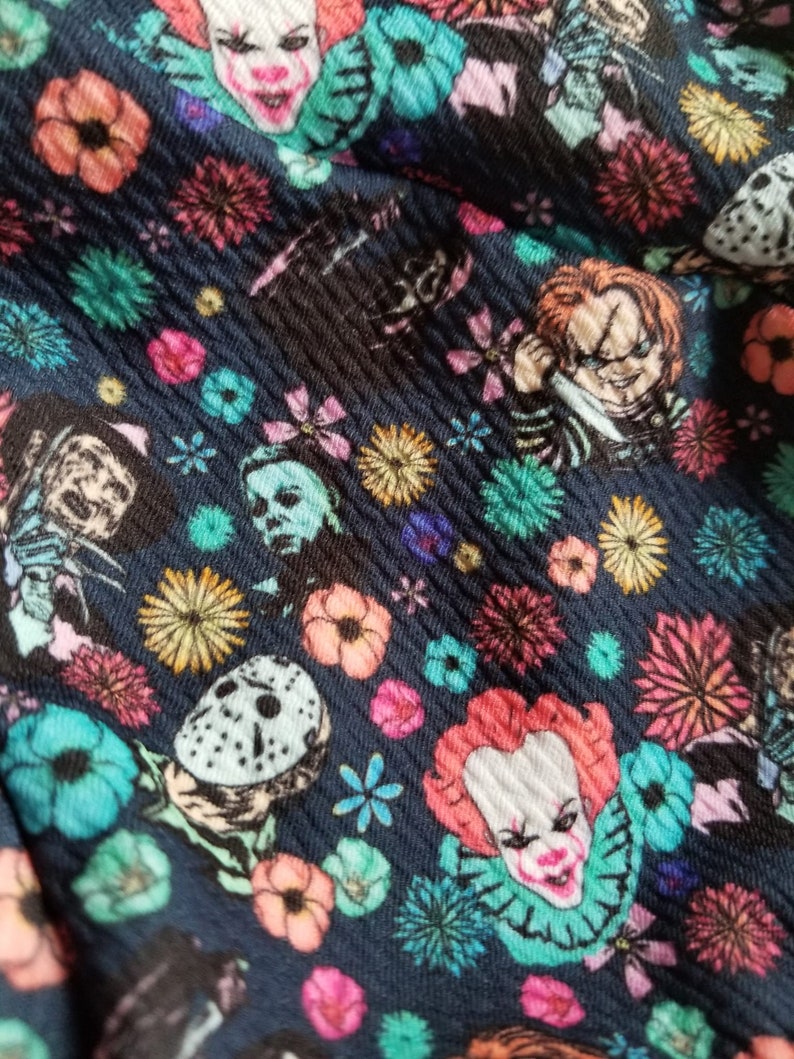Jason Repeating Pattern Baby Bummies Set: Horror Clowns & Floral, Includes Headband (0-3 Months ...