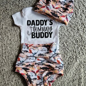 Baby Bummies, Bummie Shorts, Gone Fishing, Daddy&#39;s Boy, Fishing Buddy, handmade, baby boy, Ready to ship