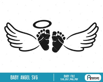 Download Baby feet with wings | Etsy