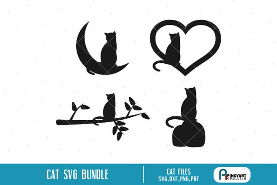 Download Free Cat Svg Cat Silhouette Svg Cat Cut File Crescent Moon Svg Etsy SVG Cut Files