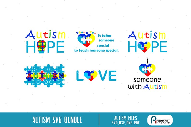 Autism Svg Autism Awareness Svg Autism Love Svg Autism Hope Etsy