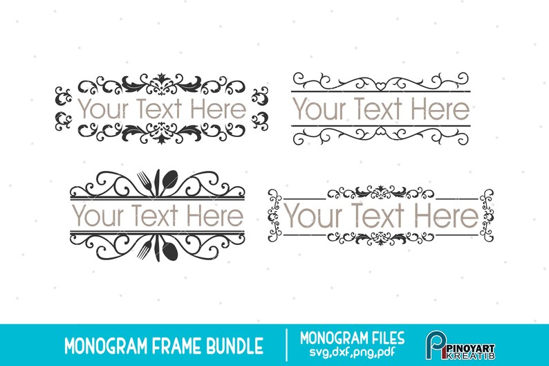 Download Monogram Frame Svg Bundle Monogram Svg Split Monogram Svg Etsy PSD Mockup Templates