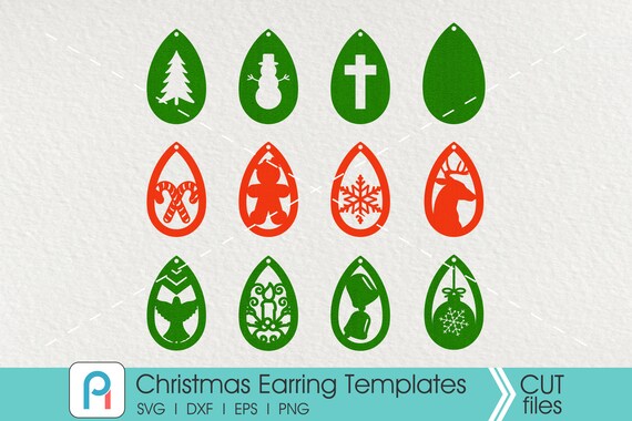 Download Free Christmas Earrings Svg Earrings Template Svg Christmas Etsy SVG DXF Cut File