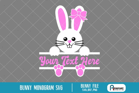 bunny svg file bunny monogram svg easter bunny svg easter | Etsy