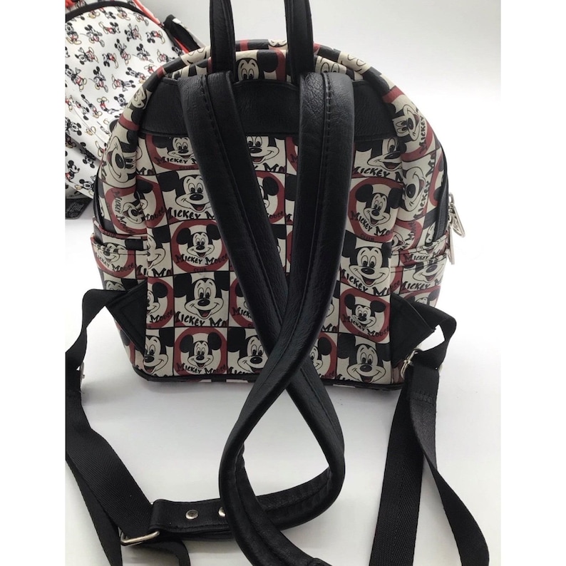 Disney Parks Loungefly Mickey Mouse Club Checkerboard Mini Backpack Red Black image 3